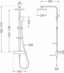 MEXEN/S - CQ62 vaňový stĺp s termostatickou batériou, čierna 779106295-70