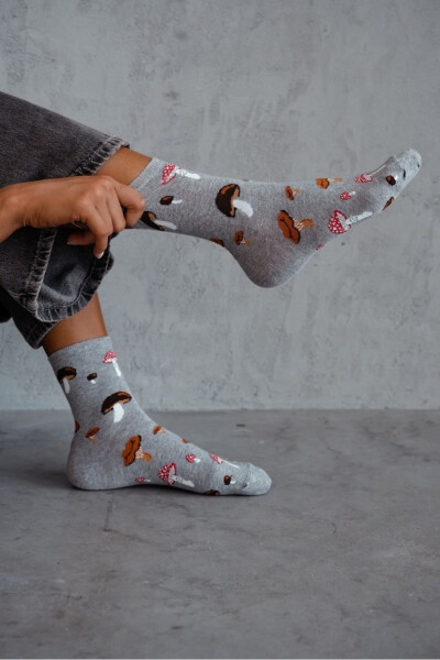 Dámske ponožky Mushrooms 0200.187 Béžová 37-41