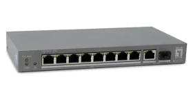 LevelOne PoE+ switch 8x GbE 120W / Switch / Unmanaged / 8x PoE+ portov / GbE + SFP uplink / plastové telo (GEP-1011)