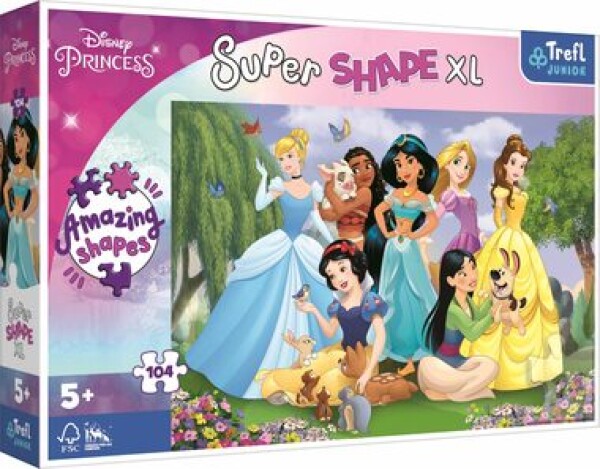 Trefl Junior - Puzzle - Puzzle Super Shape XL Disney princeznej: V záhrade