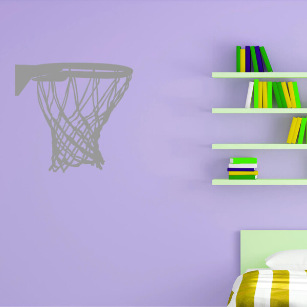 Veselá Stena Samolepka Basketbalový kôš Farba: šedá, Veľkosť: 100 x 95 cm