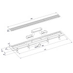 Bruckner - Podlahový žľab s roštom z nerezové oceli, L-710, DN50 700.157.2