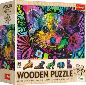 Trefl Wood Craft Origin Drevené puzzle Farebné šteňa