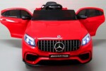 Mamido Elektrické autíčko Mercedes GLC63s s pohonom 4x4 vo výraznej červenej farbe a koži