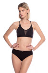 DÁMSKE NOHAVIČKY L-1549BI XXL černo-prachově růžová XXL