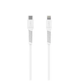 FIXED Nabíjací a dátový Liquid silicone kábel s konektormi USB-C/Lightning a podporou PD 1.2m USB 2.0 60W biely (FIXDLS2-CL12-WH)