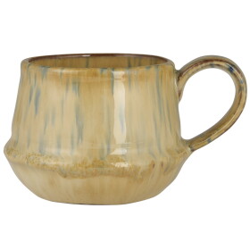 Ib Laursen Keramický hrnček Kalmar Mustard Blue Stripes 200 ml