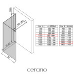 CERANO - Sprchová zástena Walk-in Onyx Corner Round Ľ/P - 8 mm - okrúhla vzpera - čierna matná, bronzové sklo - 100x130x200 CER-979791