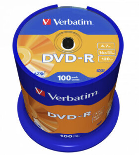 Verbatim 100ks DVD-R 4.7GB 16x / Spindl (43549)
