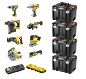 DeWalt DCK865P4T / sada 8ks aku náradie / 18V / 4X kufor / 4X 5.0Ah batéria / dvojitá nabíjačka (DCK865P4T)