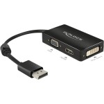 DeLock Adaptér DisplayPort 1.1 (M) - VGA/HDMI čierna / DVI (F) / pasívne (62656)