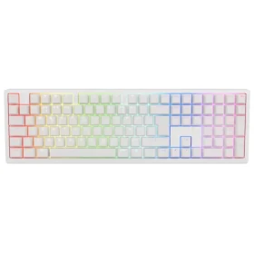 Ducky Zero 6108 Cherry MX2A-Blue biela / herná klávesnica / mechanická / bezdrôtová / 2.4 GHz / USB-C / Bluetooth / US (DKZE2408ST3-CCUSPDOECL2WW1)