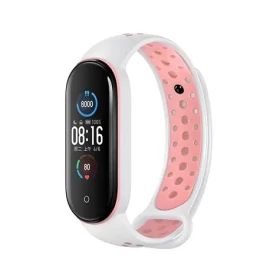 Beline Design remienok XIAOMI Mi Band 7/6/5 bielo-ružová / Remienok / Silikónový