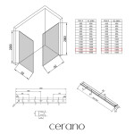 CERANO - Sprchová zástena Walk-in Crystal TL/P - 8 mm - bezvzperový systém + polička/držiak na uteráky - chróm, industriálne sklo - 150x150x200 CER-8050BD6572