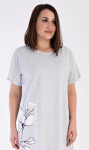 Dámska sivá nočná košeľa s potlačou Nicol - Vienetta 4XL šedá s potiskem