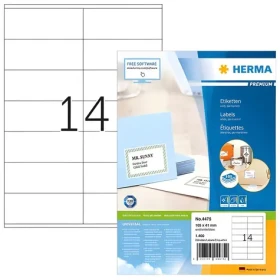 Herma Etikety Premium A4 biela / Etikety / papier / 105x41 mm / 1400 ks (4475)