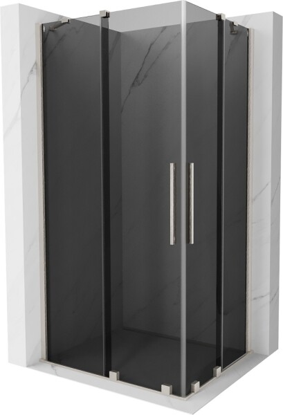 MEXEN/S - Velar Duo sprchovací kút, posuvné dvere 100 x 90, grafit, nikel kartáčovaný 871-100-090-42-97