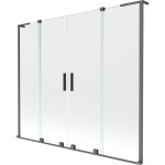MEXEN/S - Velar L Duo dvojkrídlová posuvná vaňová zástena 180 x 150, transparent, grafit metal 896-180-003-02-95