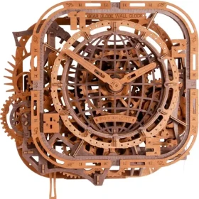Wooden City 3D puzzle Gear Globe nástenné hodiny 416 dielikov