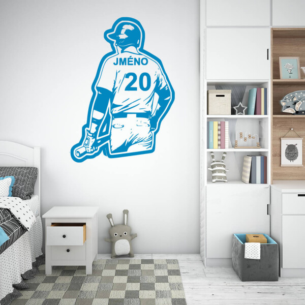 Veselá Stena Samolepka Baseballový dres Farba: modrá, Veľkosť: 100 x 72 cm