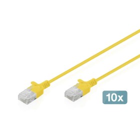 Digitus DK-1618-020S-Y-10 RJ45 sieťové káble, prepojovacie káble CAT 6 U/UTP 2 m žltá 10 ks; DK-1618-020S-Y-10