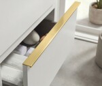 CERANO - Kúpeľňová skrinka Velora - biela matná, úchytka zlatá + umývadlo z lit. mramoru s otvorom Vita - biela lesklá - 70x63x46,5 CER-8050BD83875