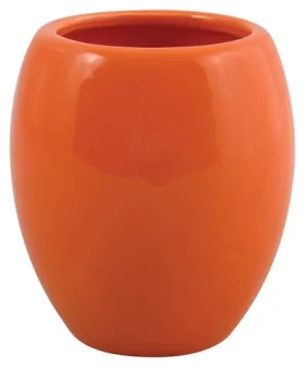 MSV JAVA kelímok na zubné kefky oranžový, s motívom / keramika