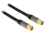 DeLock čierna / Anténny kábel / IEC - IEC / RG-6/U / 75 Ohm / 1 m (88922)