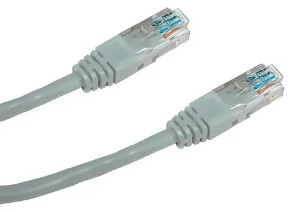 DATACOM Patch kábel UTP CAT6 1m šedý / Sieťový kábel / okrúhly / RJ45 (1591)