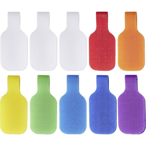 SpeaKa Professional SP-13756884 označovač káblov Potlačiteľná plocha: 20 x 38 mm biela, červená, oranžová, žltá, zelená, nebeská modrá, modrá, fialová 10 ks; SP-13756884