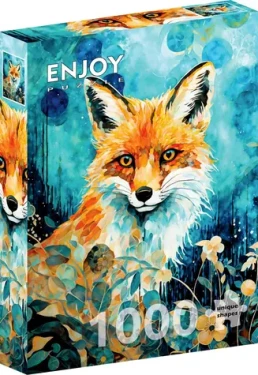 ENJOY Puzzle Líška na modrom pozadí