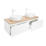 Kúpeľňová skrinka s krycou doskou SAT B-WAY 119x30x45 cm biela lesk BWAY120WDOAKU2B BWAY120WDOAKU2B