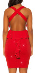 Sexy KouCla Party Glitter Mini dress with peplum redsilver S