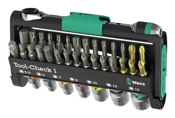Wera Sada náradia Tool-Check 1 / 38 dielov / Bity, račňa a nástrčné kľúče / Skladací držiak (5049050001)
