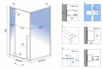 REA/S - Sprchovací kút FARGO 90x90 - matný čierny So sprchovou vaničkou Savoy black KPL-K7318