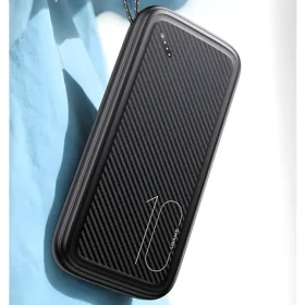 USAMS PB56 čierna / Powerbanka / 10 000 mAh / 2x USB / USB-C / MicroUSB (10KCD15001)