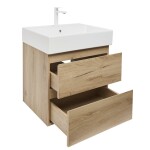 Kúpeľňová skrinka 2 zásuvková s umývadlom SAT B-Way 59x50x45 cm dub mat BWAY260OAKU2BBI BWAY260OAKU2BBI