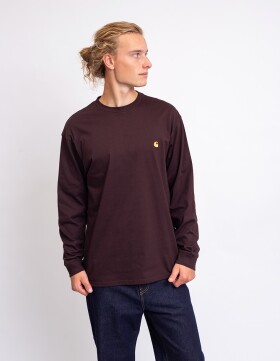 Carhartt WIP L/S Chase T-Shirt Palisander / Gold S
