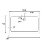 H K - THOR Sprchová vanička z liateho mramoru, obdĺžnik, 120x76x3 cm SE-THOR-12076