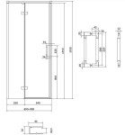 CERSANIT/S - Sprchovací kút LARGA 90x80 čierny, ľavý, číre sklo S932-128/80