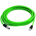 Telegärtner 100017242 M12 sieťové káble, prepojovacie káble CAT 6A S/FTP 3 m zelená vodotesné 1 ks; 100017242