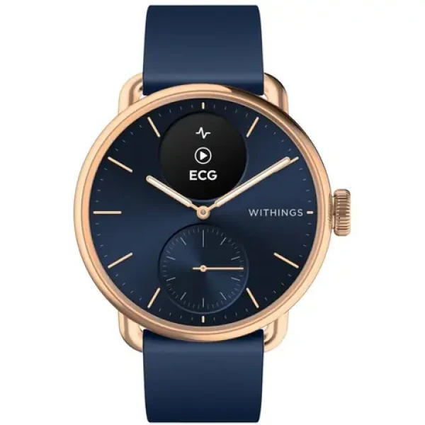 Withings Scanwatch 2 38mm modrá / Chytré hodinky / OLED 0.63 "/ 5ATM / GPS / BT / výdrž až 30 dní (HWA10-model 6-All-In)