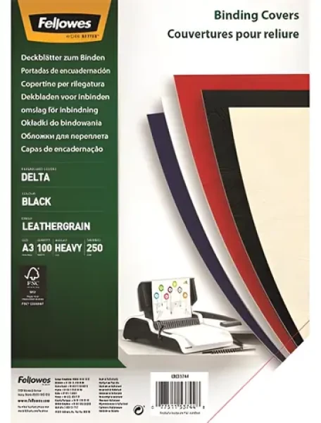 Fellowes Delta A3 čierna / Kartónové dosky / 100 ks / FSC (5374401)