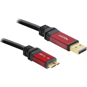 Delock USB kábel USB 3.2 Gen1 (USB 3.0 / USB 3.1 Gen1) USB-A zástrčka, USB Micro-B 3.0 zástrčka 2.00 m červená, čierna pozlátené kontakty, UL certifikácia; 1672263