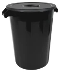 DENOX Odpadkový kôš Industrial 100 l čierna / Ergonomické madlá / HDPE / 3,5 mm stena / -10 až +75 °C