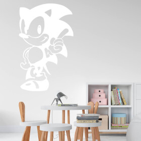 Veselá Stena Samolepka Ježko Sonic Farba: bílá, Veľkosť: 60 x 37 cm