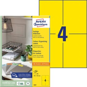 Avery-Zweckform 3459 etikety 105 x 480 mm papier žltá 400 ks trvalé univerzálne etikety; 3459