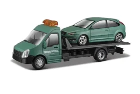 Bburago STREET FIRE Prepravné vozidlo Flatbed Transport + Ford Focus S 1:43