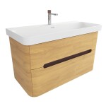 Kúpeľňová skrinka s umývadlom SAT Fusion 97,5x53x45 cm dub medový mat SATFUSION2100DMMWB SATFUSION2100DMMWB