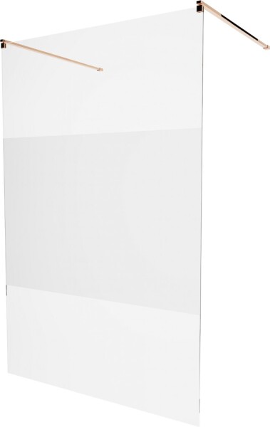MEXEN/S - KIOTO samostatne stojaca sprchová zástena 120 x 200, transparent/matné sklo 8 mm, růžové zlato 800-120-002-60-35
